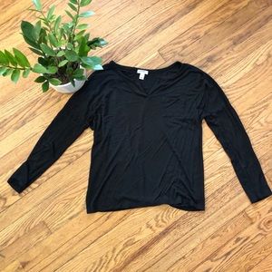 Basic black long sleeve top